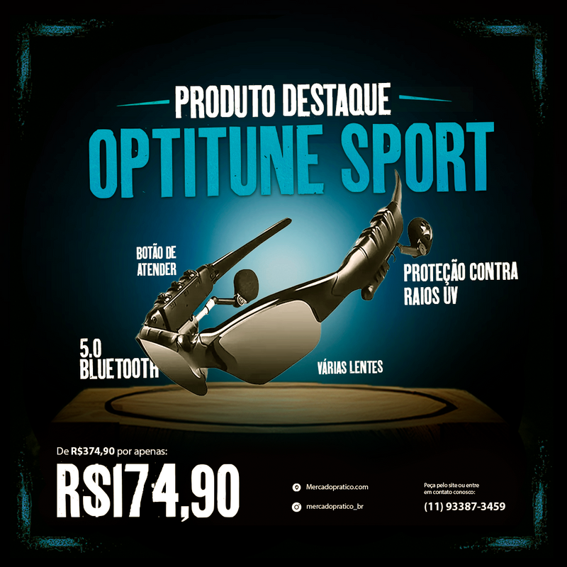 OptiTune Sport Titanium - Óculos desportivo com fone integrado